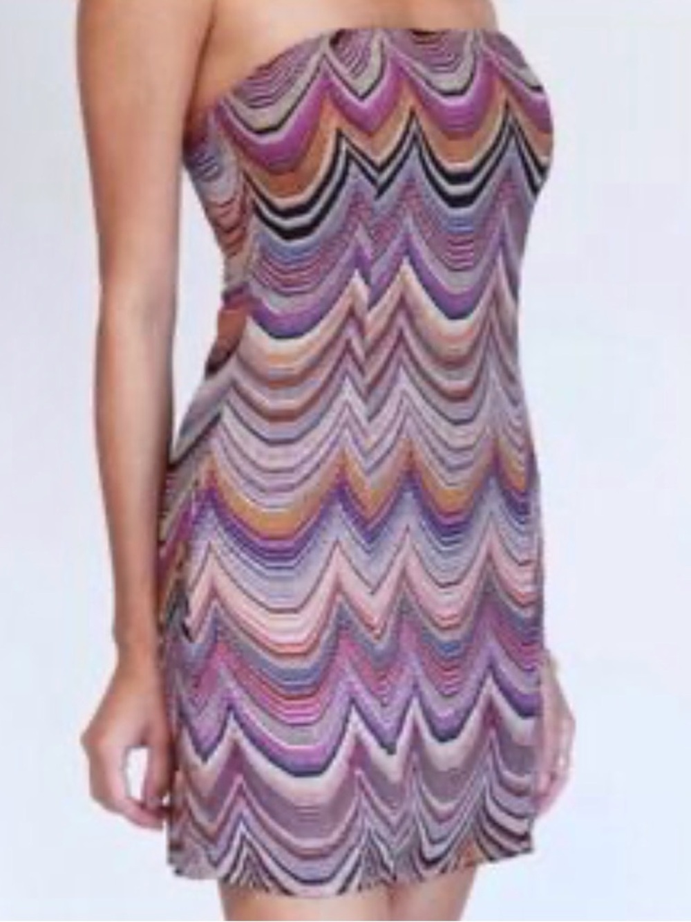 Princess Polly Strapless Chevron Mini Dress Size 6 NWT